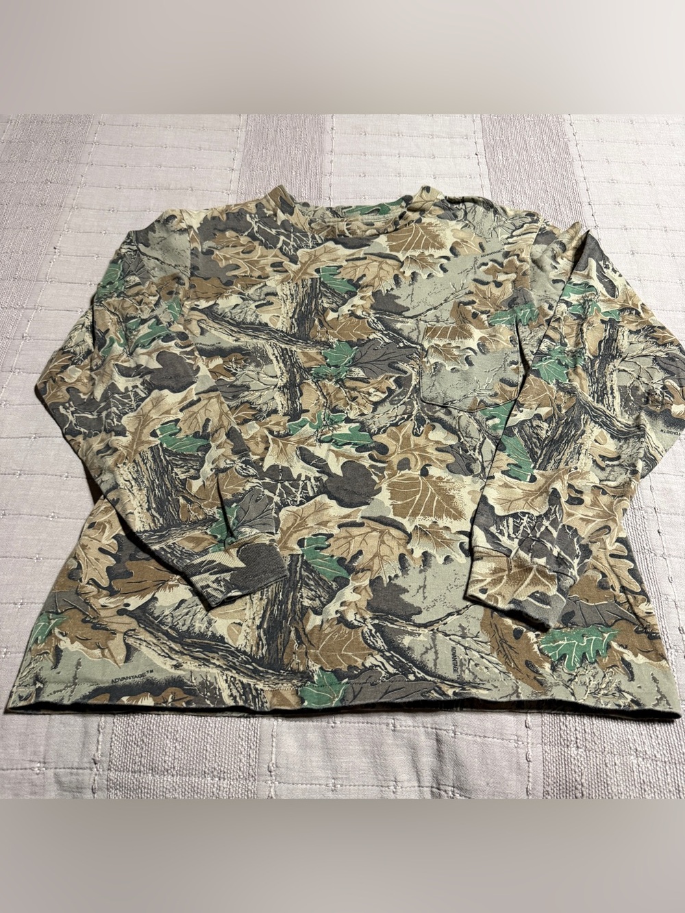 Rattlers Brand Vintage Camo Men's L Long Sleeve Crew Neck T-Shirt